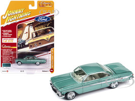 1961 Chevrolet Impala SS 409 Arbor Green Metallic with Light Green Interior Classic Gold Collection 2023 Release 2 Limited Edition to 3172 pieces Worldwide 1/64 Diecast Model Car Johnny Lightning JLCG032-JLSP353B