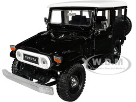 Toyota FJ40 Land Cruiser Black with White Top 1/24 Diecast Model Car Motormax 79323BK