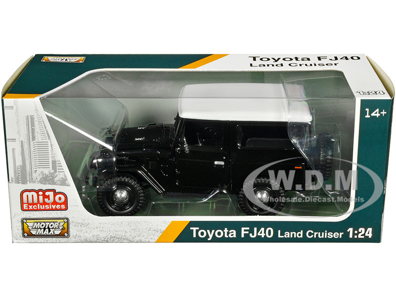 TOYOTA FJ40 LAND CRUISER BLACK 1/24 DIECAST MODEL CAR BY MOTORMAX