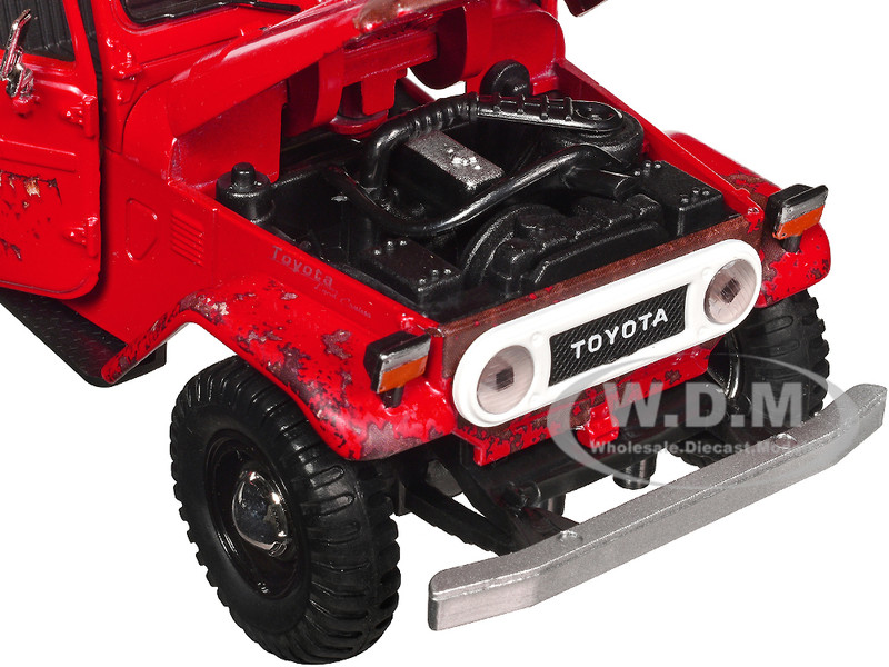 EBBRO TOYOTA LAND CRUISER BJ 40 赤 Motormax 1:24 Toyota FJ40 Land Cruiser Diecast Model Car