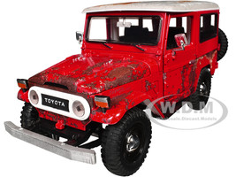 Toyota FJ40 Land Cruiser Red with White Top Rusted Version For Sale Series 1/24 Diecast Model Car Motormax 79323RRS