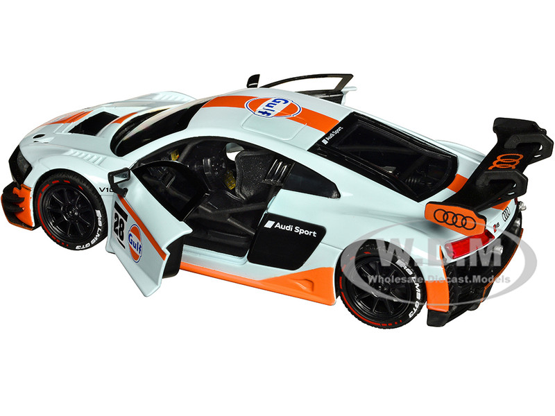 Audi R8 LMS GT3 #28 Light Blue with Orange Stripes Gulf Oil Gulf