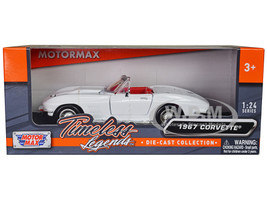 1967 Chevrolet Corvette C2 Convertible White with Red Interior Timeless Legends Series 1/24 Diecast Model Car Motormax 73224TL-W