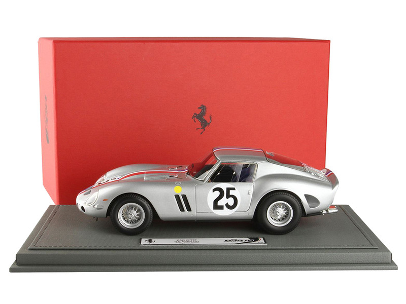 Ferrari 250 GTO #25 Elde Pierre Dumay Night Version 24 Hours of Le Mans 1963 with DISPLAY CASE Limited Edition to 72 pieces Worldwide 1/18 Model Car BBR BBR1857NIGHT