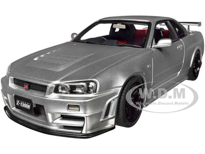 Nissan Nismo R34 GT R Z TUNE RHD Right Hand Drive Silver Metallic 1/18 Model Car Autoart AA77461