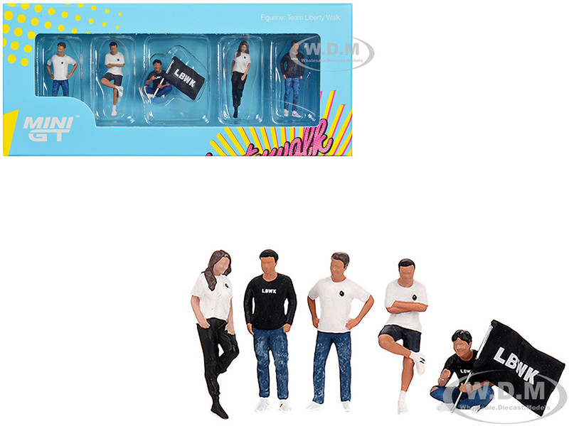 Team Liberty Walk 5 Piece Figure Set for 1/64 scale models Mini GT MGTAC27