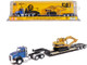 CAT Caterpillar CT660 Day Cab Tractor Blue Metallic with Lowboy Trailer and CAT 315C L Hydraulic Excavator Yellow 1/87 HO Diecast Model Diecast Masters 84415