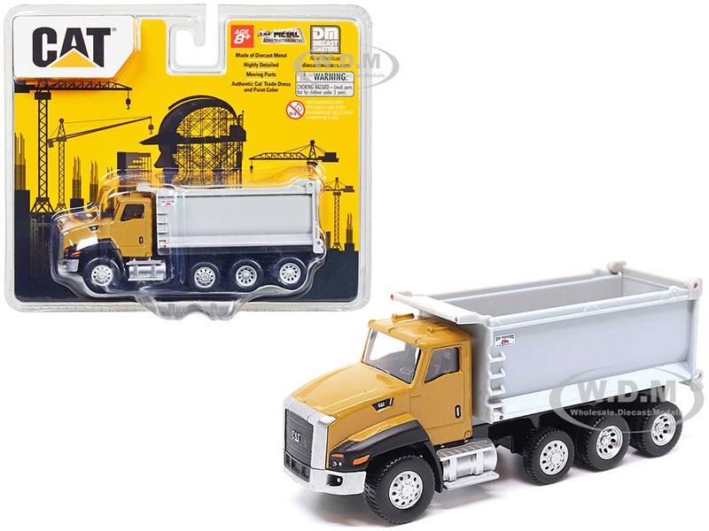 CAT Caterpillar CT660 Dump Truck Yellow and Gray 1/64 Diecast Model Diecast Masters 84643CS
