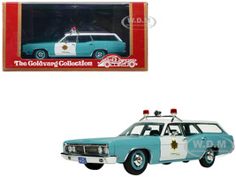1970 Ford Galaxie Station Wagon Light Blue and White with Light Blue Interior Las Vegas Police Department Limited Edition to 180 pieces Worldwide 1/43 Model Car Goldvarg Collection GC-055C