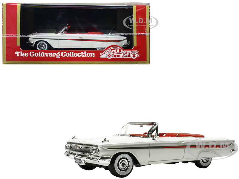 1961 Chevrolet Impala Convertible White with Red Interior Limited Edition to 240 pieces Worldwide 1/43 Model Car Goldvarg Collection GC-062A