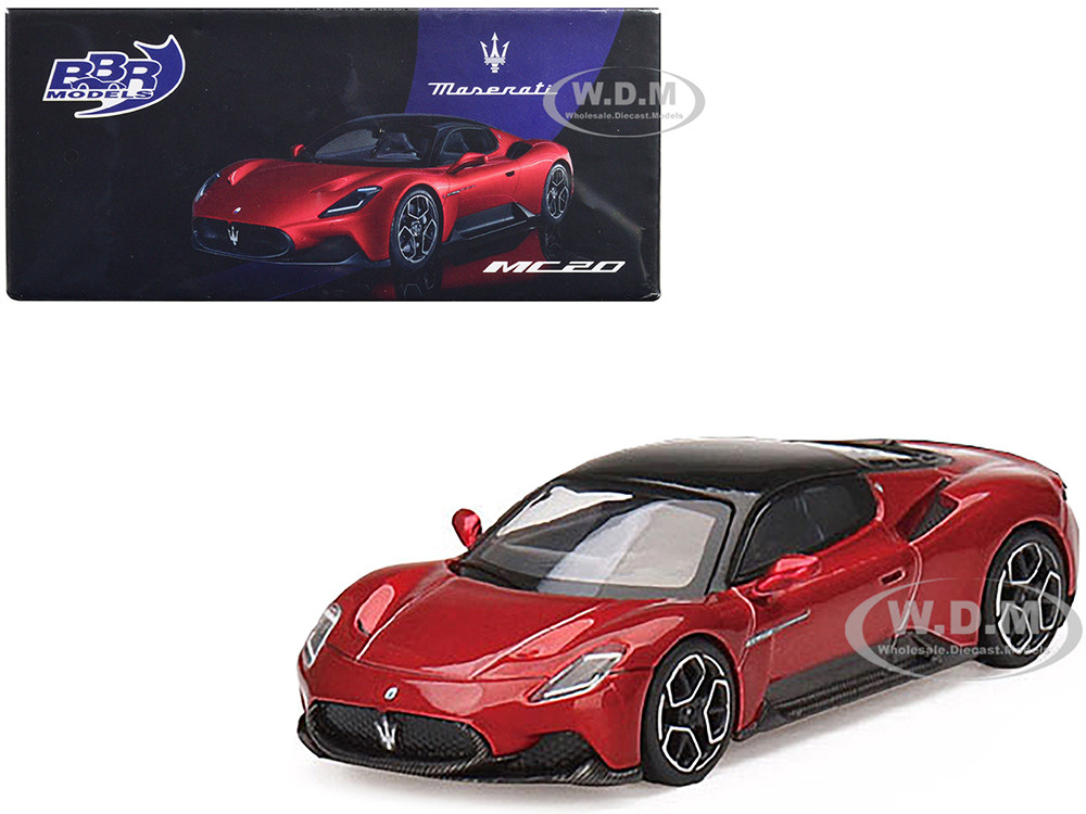 Maserati MC20 Rosso Vincente Red with Black Top 1/64 Diecast Model Car by  BBR - 自動車