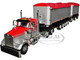 Kenworth W900L Day Cab and East Michigan Series 31 and 20 End Dump Trailers Viper Red and Silver 1/64 Diecast Model DCP/First Gear 60-1632