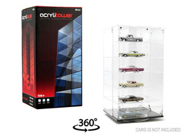 Acrylitower Showcase 24 Car Display Desktop Spinner with Cover Mijo Exclusives for 1/64 Scale Models MJ17032