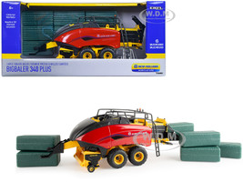 New Holland BigBaler 340 Plus Large Square Baler Red Yellow 6 Bales New Holland Agriculture Series 1/32 Diecast Model ERTL TOMY 13972