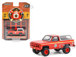1984 Chevrolet M1009 Red with White Camper Shell Alaska State Fire Marshal Fire & Rescue Series 4 1/64 Diecast Model Car Greenlight 67050D