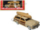 1949 Mercury Woodie Miami Cream with Yellow and Woodgrain Sides and Green Interior with Kayak on Roof Limited Edition to 200 pieces Worldwide 1/43 Model Car Goldvarg Collection GC-050B 