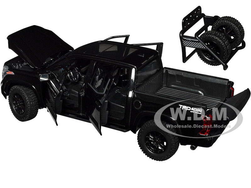 2023 TOYOTA TUNDRA TRD 4X4 PICKUP BLACK W/WHEEL RACK 1/24 DIECAST