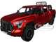 2023 Toyota Tundra TRD 4x4 Pickup Truck Red Metallic with Sunroof and Wheel Rack 1/24 Diecast Model Car H08555R-MRD