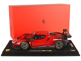 2022 Ferrari 296 GT3 Rosso Corsa Red and Black with DISPLAY CASE Limited Edition to 449 pieces Worldwide 1/18 Model Car BBR P18225A