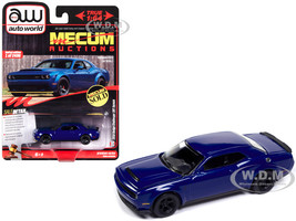 2018 Dodge Challenger SRT Demon Indigo Blue Mecum Auctions Limited Edition to 2496 pieces Worldwide Premium Series 1/64 Diecast Model Car Auto World AWSP161