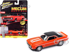1969 Chevrolet Yenko Camaro Hugger Orange with White Stripes Mecum Auctions Limited Edition to 2496 pieces Worldwide Hobby Exclusive Series 1/64 Diecast Model Car Johnny Lightning JLSP376