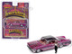 1960 Chevrolet Impala Lowrider Hot Pink Metallic with Black Top and Graphics and Diecast Figure Limited Edition to 3600 pieces Worldwide 1/64 Diecast Model Car Racing Champions RCCP1013
