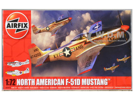 Level 1 Model Kit North American P 51D Mustang Fighter Aircraft with 2 Scheme Options 1/72 Plastic Model Kit Airfix A02047A