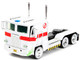G1 Autobot Optimus Prime Truck White with Robot on Chassis from Transformers TV Series Ghostbusters 1984 Movie Crossover Hollywood Rides Series 1/24 Diecast Model Jada 35572