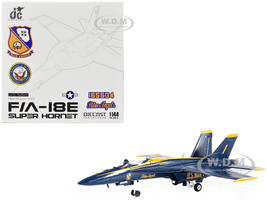 Boeing F A 18E Super Hornet Fighter Aircraft  Blue Angels #1 2021 United States Navy 1/144 Diecast Model JC Wings JCW-144-F18-004