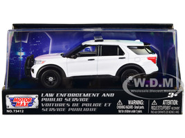 2022 Ford Police Interceptor Utility Plain White Law Enforcement and Public Service Series 1/43 Diecast Model Car Motormax 79496W