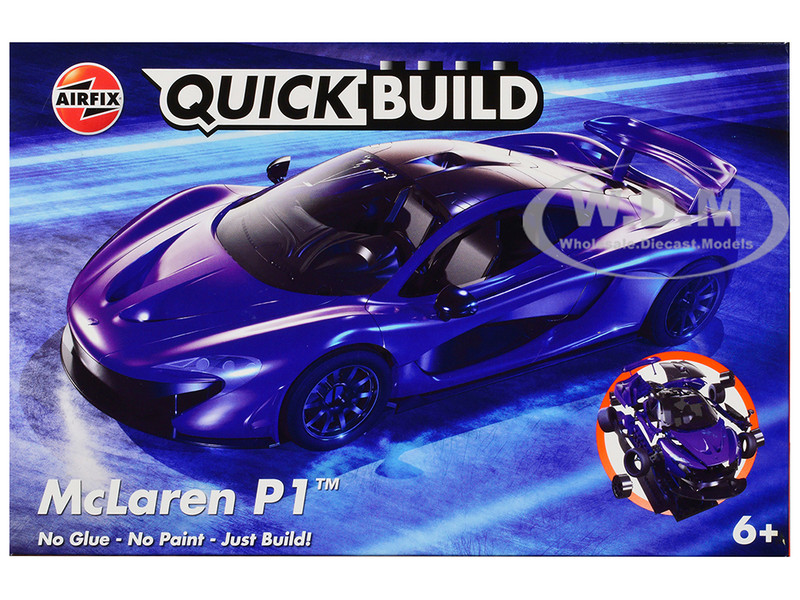Skill 1 Model Kit McLaren P1 Purple Snap Together Painted Plastic Model Car Kit Airfix Quickbuild J6029
