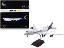 Boeing 747 8F Commercial Aircraft Atlas Air Kuene Nagel N862GT White with Blue Tail Gemini 200 Interactive Series 1/200 Diecast Model Airplane GeminiJets G2GTI1240