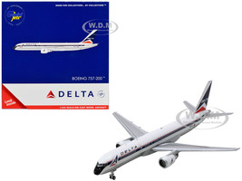 Boeing 757 200 Commercial Aircraft Delta Air Lines N607DL White with Blue Stripes 1/400 Diecast Model Airplane GeminiJets GJ2235