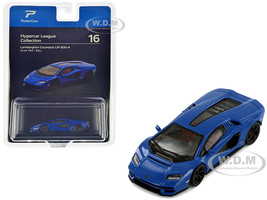 Lamborghini Countach LPI 800 4 Blue Hypercar League Collection 1/64 Diecast Model Car PosterCars H16B