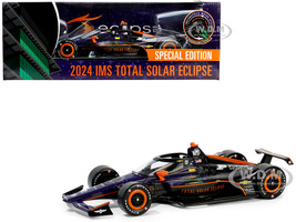 Dallara IndyCar Black 2024 Indianapolis Motor Speedway Total Solar Eclipse Special Edition 1/18 Diecast Model Car Greenlight 11231