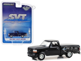 1994 Ford F 150 SVT Lightning Pickup Truck with Tonneau Bed Cover Black Hobby Exclusive Series 1/64 Diecast Model Car Greenlight 30469