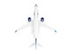 Airbus A220 300 Commercial Aircraft with Landing Gear JetBlue Airways N3044J White with Blue Tail Snap Fit 1/100 Plastic Model Skymarks SKR1036