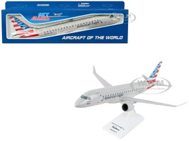 Embraer E175 Commercial Aircraft American Eagle N521SY Gray with Blue and Red Tail Snap Fit 1/100 Plastic Model Skymarks SKR1132