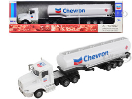 Chevron Tanker Truck White Chevron 1/50 Diecast Model Daron GW182006