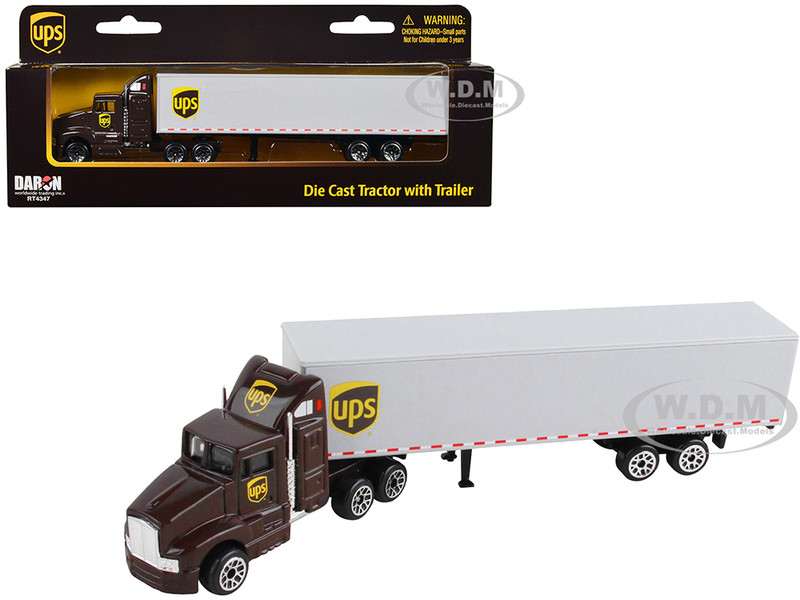 UPS Truck with Trailer Brown United Parcel Service Diecast Model Daron RT4347