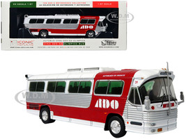 Dina 323 G2 Olimpico Coach Bus ADO Autobuses de Oriente White and Silver with Red Stripes Limited Edition to 504 pieces Worldwide The Bus and Motorcoach Collection 1/87 (HO) Diecast Model Iconic Replicas 87-0522