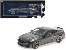 2020 BMW M8 Coupe Gray Metallic with Carbon Top 1/18 Diecast Model Car Minichamps 110029022