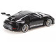 2023 Porsche 911 992 GT3 RS Black with Carbon Top and Hood Stripes Limited Edition to 300 pieces Worldwide 1/18 Diecast Model Car Minichamps MN155062231