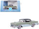 1955 Buick Century Windsor Gray and Dover White with Carlsbad Black Top 1/87 (HO) Scale Diecast Model Car Oxford Diecast 87BC55007