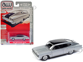 1965 AMC Rambler Marlin Silver Metallic with Black Top Vintage Luxury Limited Edition to 2496 pieces Worldwide 1/64 Diecast Model Car Auto World AWSP157