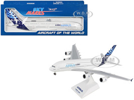 Airbus A380 800 Commercial Aircraft Airbus F WWDD White with Dark Blue Tail Snap Fit 1/200 Plastic Model Skymarks SKR380