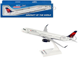 Airbus A321 Commercial Aircraft Delta Air Lines N301DN White with Red and Blue Tail Snap Fit 1/150 Plastic Model Skymarks SKR878