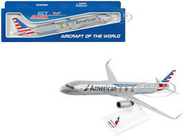 Airbus A321 Commercial Aircraft American Airlines Medal of Honor N167AN Gray with Red and Blue Tail Snap Fit 1/150 Plastic Model Skymarks SKR1114