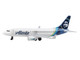 Commercial Aircraft Alaska Airlines White with Blue Tail Diecast Model Airplane Daron RT3994-1
