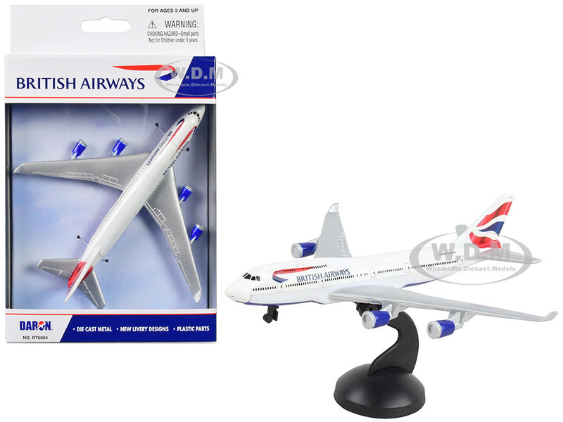 747 Commercial Aircraft British Airways G XLEA White with Blue and Red Diecast Model Airplane Daron RT6004